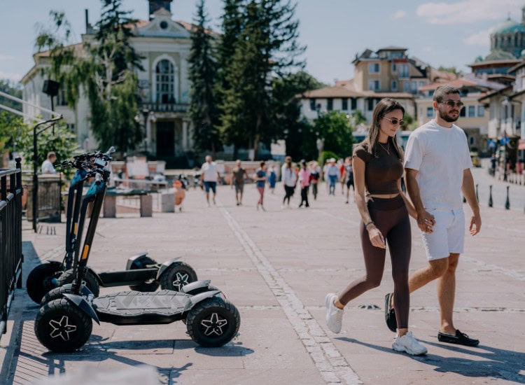 Hillview Bulgaria's xilo electric scooters in urban environments.