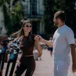 Ride an electric scooter